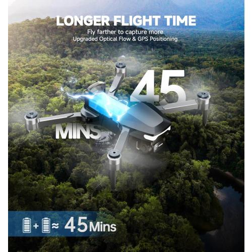GPS Drones with Camera for Adults 4K, Foldable Drone with Brushless Motor, Auto Return/Follow, Tap Fly/Circle Fly, Beginner-Friendly One Key Start, 45 Mins Flight, Under 249g