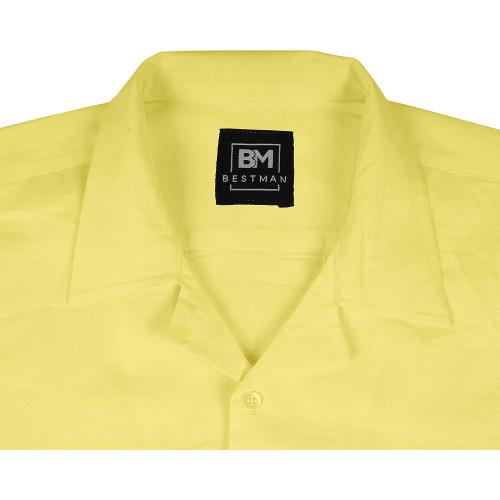 4XL-BESTMAN Solid Long Sleeve Cotton Shirts for Men's Formal Button Down Regular Fit Shirt