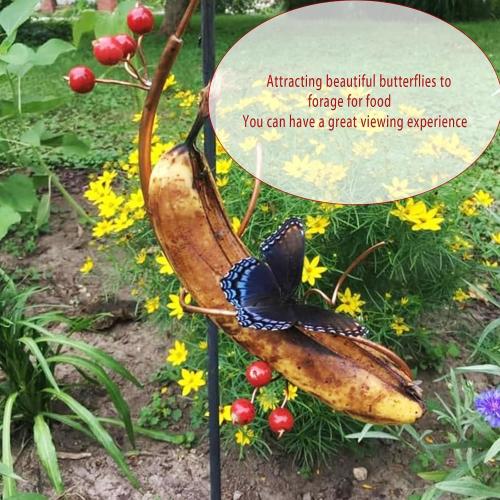 2PCS Butterfly Banana Hammock Feeder,Butterfly Feeders for Outdoors,Butterfly Houses for The Garden,Hanging Metal Butterfly House Attract Butterflies, Bees and Birds
