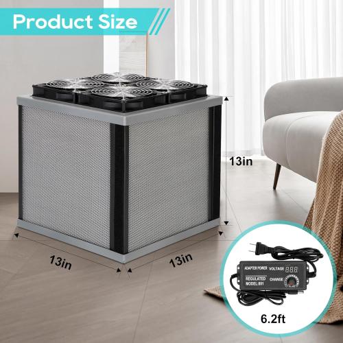 3Pro Air Purifier for Large Homes up to 3400ft² - CADR 440cfm, Detachable & Portable - Fits in 20 Suitcase