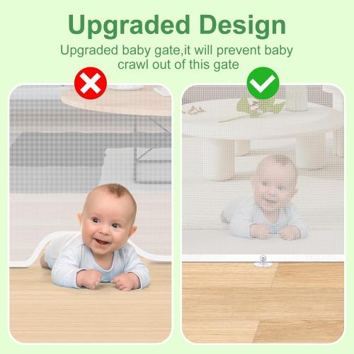 Retractable Baby Gate, Extra Wide Safety Kids or Pets Gate, 45”  Mesh Safety Dog Gate for Stairs, Indoor, Outdoor, Doorways, Hallways