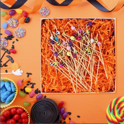 LOMIMOS 250g/8.8oz Halloween Orange Raffia Paper Confetti Shred,for Thanksgiving Day Gift Wrapping Craft DIY Packaging Filling Party Decoration