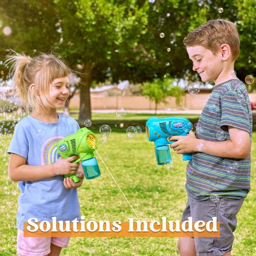 JOYIN  2 Bubble Guns with , Bubble Machine for Toddlers 1-3 Bubble Blaster Party Favors, Summer Toy, Outdoors Activity