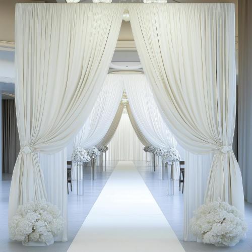20ft×40ft Ivory Ceiling Drapes for Weddings Parties, 20×40  Long Ceiling Curtain for Tent Canopy,Wrinkle Free Silk Easy to Draping&Hang Ivory Drapes for Event Church Stage Photo Bedroom