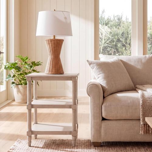 Safavieh Home Collection Cassie Greige 3-Shelf Display Storage Accent Table ACC5715A, 19.8 W x 15 L x 30 H