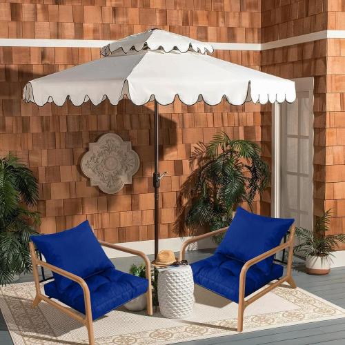 Color Navy Blue HIGOGOGO 22 x 22 Outdoor Cushions for Patio Furniture, Outdoor Seat Cushions with Resistant Waterproof Cover for Yard Garden, Navy