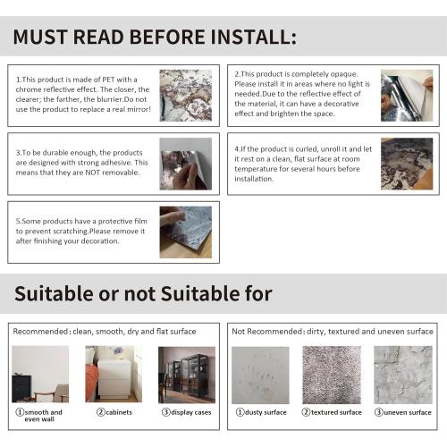 LiveInUrban Vintage Foxed Ancient Rust Antique Chrome Reflective Style Wallpaper, Grunge Peel and Stick Contact Paper for Wall Furniture Vanity Dresser Home Decor, 15.35x39.37