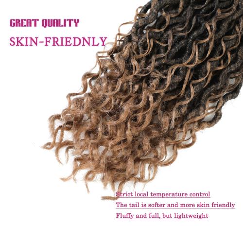SamBraid Goddess Locs Crochet Hair 14 Inch, 8 Packs New Goddess Faux Locs