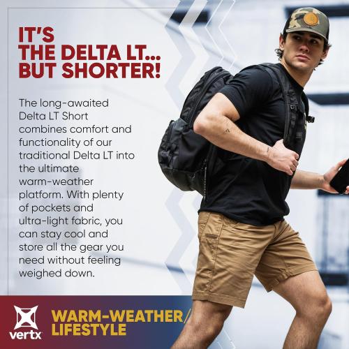 Size/8 Vertx Delta LT 8 Inch Mens Tactical Shorts with Pockets, Lightweight Stretch Casual Tactical Operations Gear, Athletic-Fit