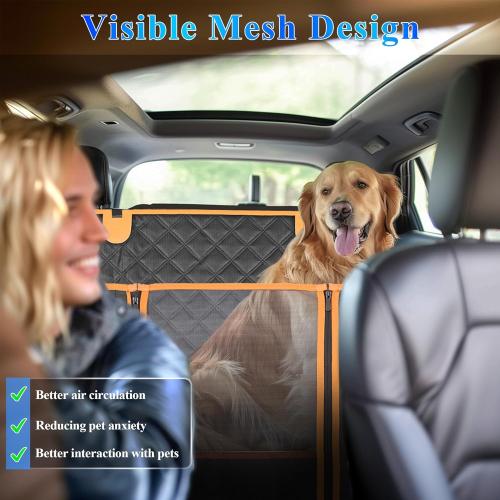 Dog Car Seat Cover for Back Seat, Hard Bottom Car Seat Cover for Dogs with Door Protectors for Traveling and Camping with Pets, Waterproof and Scratch-Resistant, Suitable for Cars