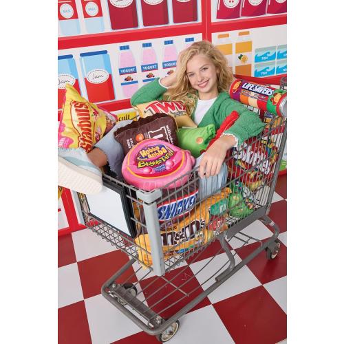 iscream Skittles Package 16 x 8.5 Pillow Set with Mini Skittles Candy Pillows *MISSING 1 MINI SKITTLE*