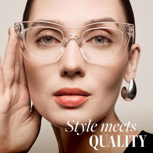 CCVOO Stylish Reading Glasses for Women, Eyeglasses, Blue Light Readers for Women, Computer Eye Glasses, Cheaters