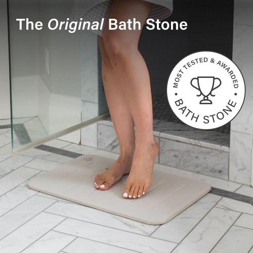 Dorai Home Stone Bath Mat - Premium Diatomaceous Earth Bath Floor Mats with Non-Slip Base, Fast-Drying Modern Shower Mat for Bathroom | Rain Sandstone - 23.6x15.4