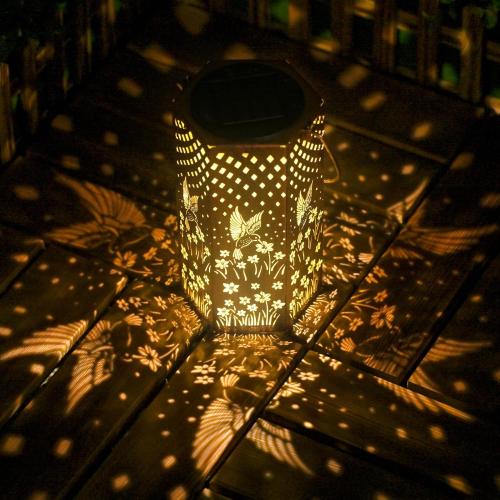 Christmas Gifts for Women Men Mom - Hummingbird Solar Lights Outdoor - Mothers Day Gifts, Solar Lanterns Outdoor Waterproof Garden Decor for Outside, Patio, Yard