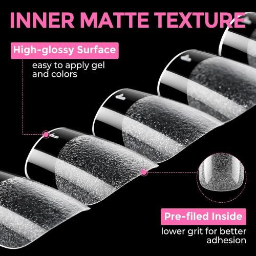 UNA GELLA Extra Short Square Nail Tips XS 216pcs Soft Gel Tips