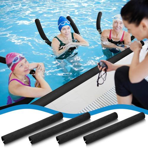 Hanaive 4 Pcs 40 Inch x 4. 1 Inch Jumbo Pool Noodles Bulk Large Swimming Swim Noodles for Floating Craft Projects Pre Slit Clamp Foam Protection Foam Tube Padding Bumper(Black)