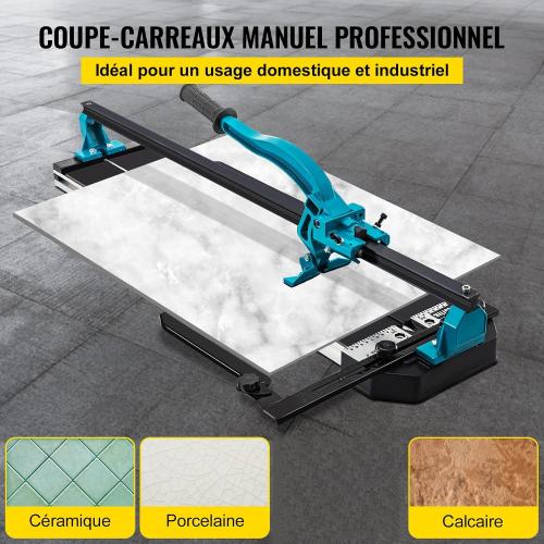 VEVOR 48 Inch Tile Cutter, Single Rail Double Brackets Manual Cutter Tool | For Workshops and Industrial, Precision Smooth Cutting , 3/5 in Cap with Precise Laser Positioning, Heavy-Duty Aluminium