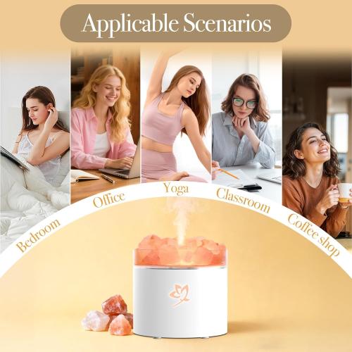 Essential Oil Diffuser - Black Himalayan Salt Lamp Diffuser for Bedroom Yoga Hotel SPA - 7 Colors LED with Peaceful Sleep - Gifts for Women Men