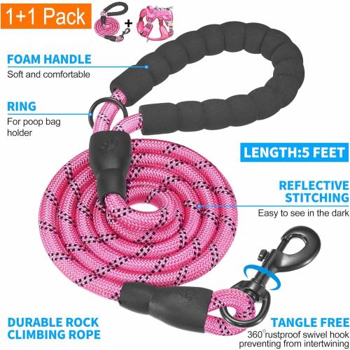 Pink Camo Size Large Heavy Duty Tactical Dog Harness for Large Dogs, No Pull Adjustable Pet Harness Reflective Service Training Easy Control Pet Vest Military K9 Working Dog Harnesses- Large, Pink Camo