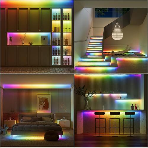 RGB Smart IC COB LED Strip Light 18ft Addressable Chasing Color 12V LED Light Strip Multicolored Flexible RGB Lights for Party, Decoration, Home DIY Lighting Projects(NO Adapter or Controller)