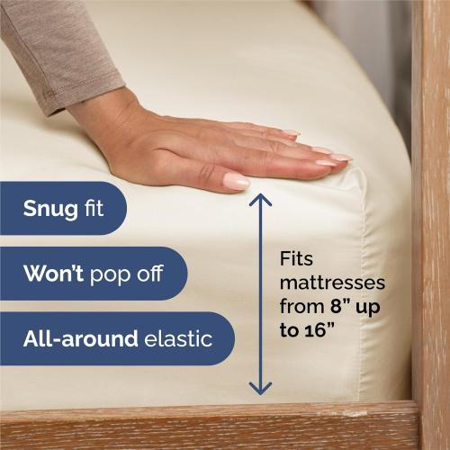 King Size 4 Piece Sheet Set - Comfy Breathable & Cooling Sheets - Hotel Luxury Bed Sheets for Women, Men, Kids & Teens - Deep Pockets, Easy-Fit, Wrinkle Free Sheets - Off White Oeko-Tex Bed Sheet Set