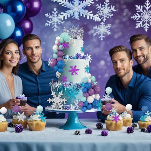 Snowflake Cake Toppers Ball Cake Picks and Snowflake Cake Toppers for Winter Themed Wedding Christmas or Birthday Party Decorations