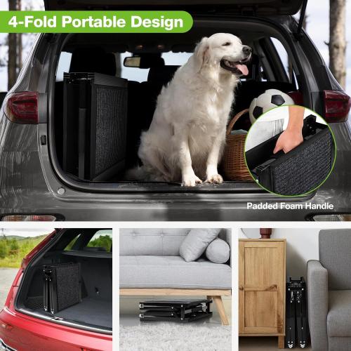 Dog Ramp for Car，63 x 17 Wide Folding Pet Ramp Dog Ramps for Medium & Large Dogs with Non-Slip Rug Surface ，Portable Dog Car Ramp for SUV Car & Truck, Outdoor Dog Ramp Up to 250 LBS