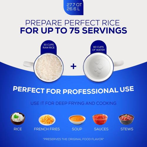 Universal (Professional Extra Large) Caldero 75 Cups - 27.7 QT / 26.6 L, Stainless Aluminum Pot, Even Heat Distribution and Fast Cooking Dutch Oven Pot with Ergonomic Handles, Ideal for Rice, and More