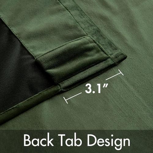 MIULEE Velvet Curtains 84 inches 2 Panels - Luxury Blackout Curtains for Bedroom Living Room Thermal Insulated Super Soft Window Drapes Rod Pocket & Back Tab, Olive Green, W52 x L84 inches