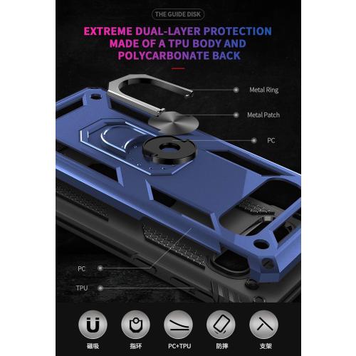 Androgate for Samsung Galaxy S10 Case with HD Screen Protectors, Military-Grade Metal Ring Holder Kickstand 15ft Drop Tested Shockproof Cover Case for Samsung Galaxy S10 (2019) Blue