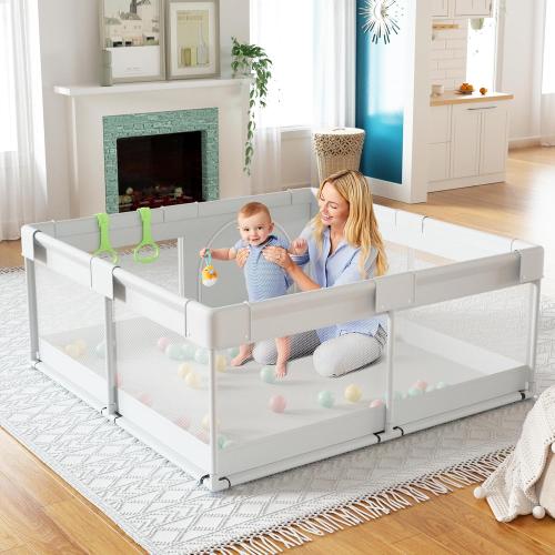 Baby Playpen, 47x47 in Small Play Pen,Toddler Playpen for Apartment,Play Yard,Activity Fence, Extra Large Baby Playard