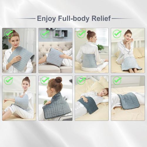 Deepsoon Heating Pad,Electric Heating Pads for Back,Gifts for Men Women | Dark Gray,40x20 Inch,Heating Pad for Abdomen Shoulder Knee,Dry/Moist Heat&Auto Shut Off,Heat Pads for Christmas Birthday Day