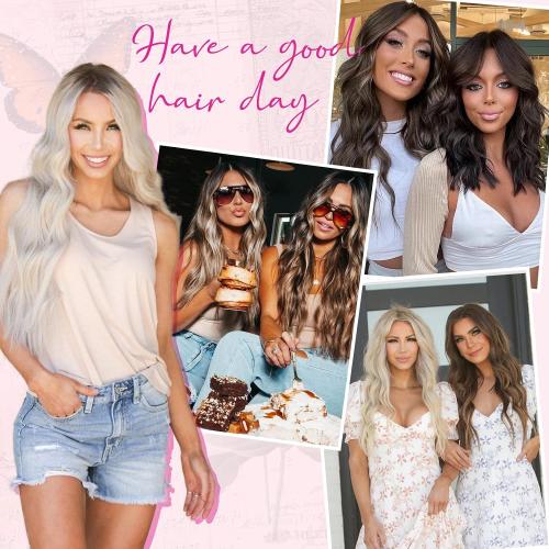 REECHO Invisible Wire Hair Extensions with Thinner Softer Lace Weft (Chocolate Brown with Highlights, 16 Inch (Pack of 1))