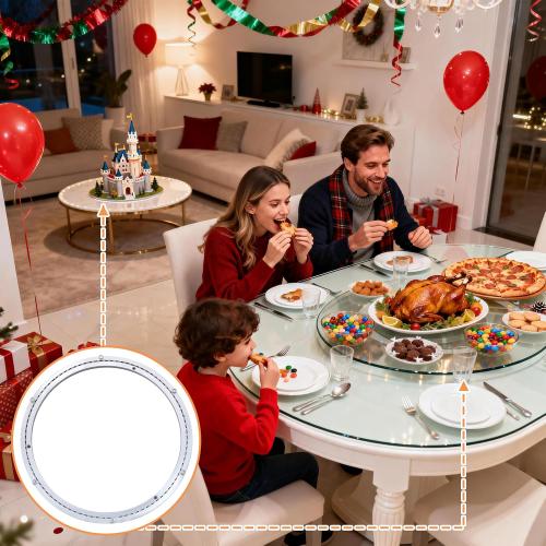 TamBee 24 Inch Lazy Susan Hardware Heavy-Duty Mute Lazy Susan Bearing 600lb Capacity Bearing Turntable Ring Mechanism Kit for Smooth Rotation, Universal Hardware for DIY Projects, Table (Base Only)