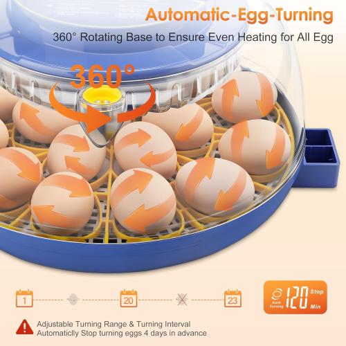 Incubators-for-Hatching-Eggs, TACOSO 18-Egg-Incubator for Hatching Chickens with Temperature & Humidity Control & Display, Egg Turning, Egg Candler, Air Vent for Hatching Chicken, Duck,Goose and Quail