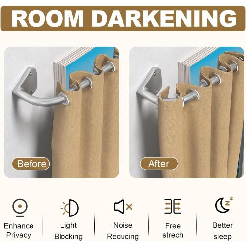 Silver Curtain Rods for Windows 48 to 84 inch, 5/8 inch Adjustable Wrap Around Blackout Curtain Rods for Bedroom & Outdoor