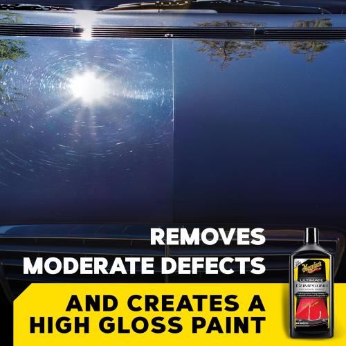Meguiar's Ultimate Compound - Pro-Grade Car Scratch Remover, Paint Correction Compound That Removes Defects While Adding Gloss and Shine, Single Stage and Clear Coat Scratch Remove, 15.2 Oz
