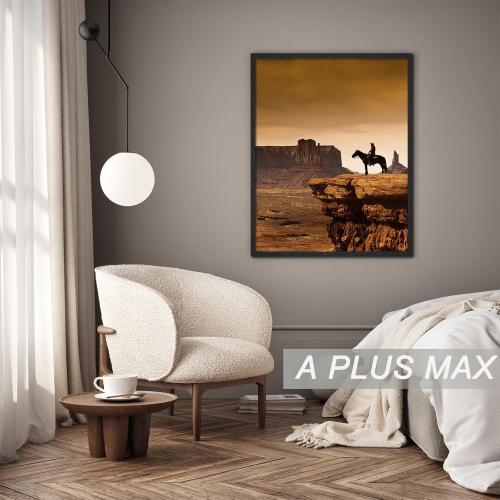 A PLUS MAX 20x26 Picture Frame, Black Engineered Wood Frame for 20 x 26 Inch Picture Poster Photo, Light Weight 20 by 26 Frame with Wood-grain for Wall - 1 Pack/Black/20 x26