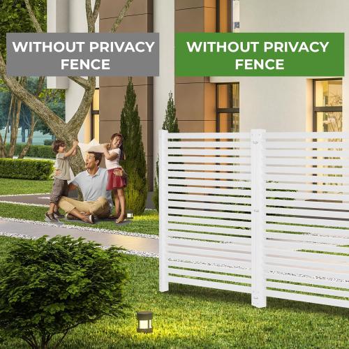 Air Conditioner Fence 2 Panels, 48 W x 48 H Outdoor Trash Can Fence, Easy Assembly Decorative Privacy Screen for AC Units & Pool Equipment