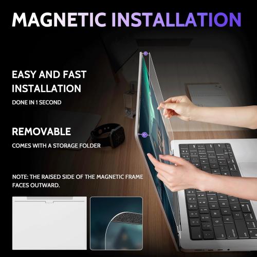 Magnetic Anti Blue Light Screen Protector for MacBook Pro 14 Inch (2021-2025, M1, M2, M3, M4, M5), Removable Glare Filter for 14.2 Mac Laptop Computer