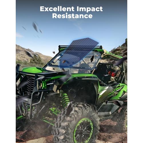 KEMIMOTO UTV Flip Windshield Compatible with 2020 2021 2022 2023 2024 2025 Kawasaki Teryx KRX 1000, Scratch Resistant 1/4 Thick Polycarbonate Hard Coated Front Full Windscreen