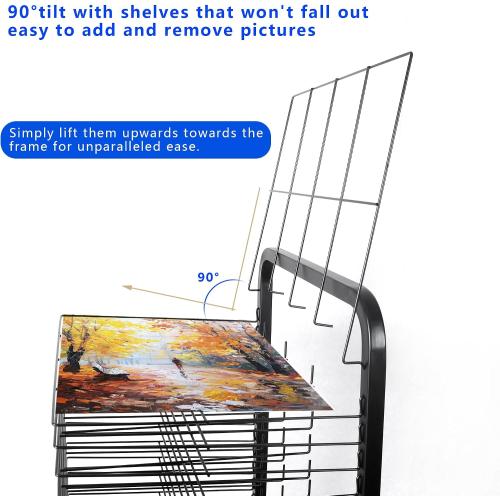 32.22 x 14.6 x 17.3 inch Black 25 Removable Shelves, Art Drying Rack for Classroom,Art Storage Rack,Drying Rack Art,Art Canvas Storage,Art Rack,Painting Drying Rack,Mobile, Sturdy Metal,Sizes 32.22 x 14.6 x 17.3 inch
