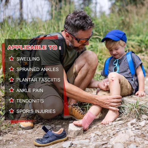 Honoson 2 Pcs Ankle Brace Kids Ankle Support for Sport Sprained Neoprene Breathable Compression Sleeve with Adjustable Wrap for Youth Child Boy Girl Plantar Fasciitis Achilles Tendonitis(Pink,S)