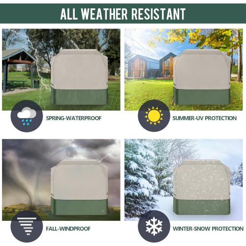 Rachmi Grill Cover for Outdoor Grill 76 Inch, 600D Water-Resistant Anti UV BBQ Cover Fits Weber, Char-Broil, Charcoal Gas Grill Up to 75 Inch Wide Fits Most 5-6 Burner Grills, 76Wx28Dx46H, Khaki/Green