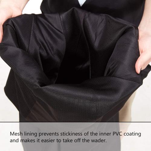 BASSDASH XL 3D Boot Foot Game Wader Ultra High Strength Black Plaid Nylon PVC Fishing Hunting Chest Waders for Men