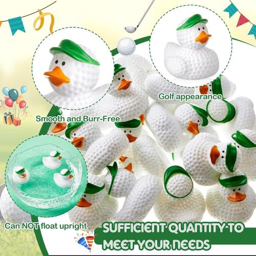 Deekin Rubber Ducks 2 Inch Bulk Sport Party Favors for Team Events Decorations Birthday Party Supplies Club Player Gift(12 Pcs,Golf)