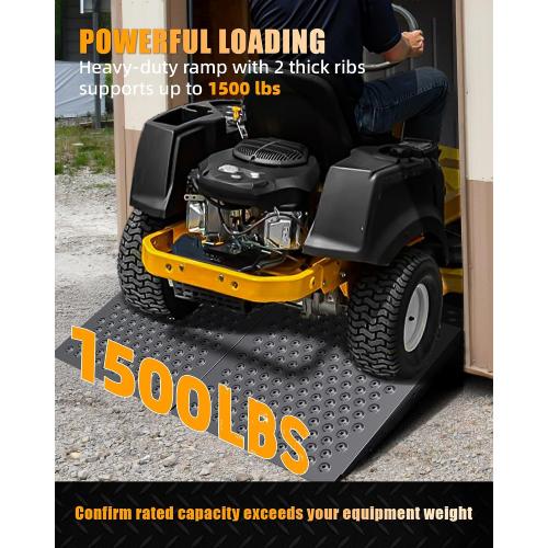 VNN 29 x 48 Shed Ramp for Riding Mower - 1500 LB Capacity Shed Ramps, Anti-Slip Punch Plate Ramp for ATV, Motorcycles, Garages & Barns (2PC, Black, Alloy)