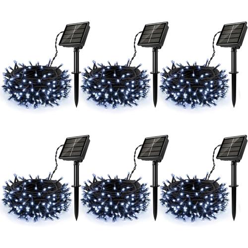 [6 Pack] Solar Christmas Lights Outdoor, 236 FT 600 LED Solar Twinkle Light Outdoor with 8 Modes & Memory Function, Waterproof Chrismas Lights for Xmas Tree Party Decorations