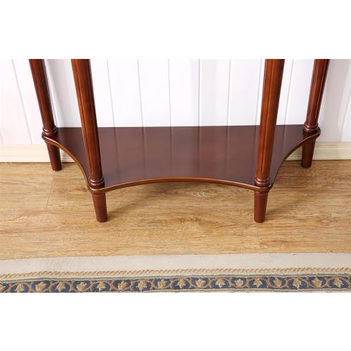 Solid Wood Console Table with Drawer, Semi-Circle Entryway Storage Shelf, Half-Moon Porch Table Side Elegant Vintage Sofa for Living Room (Walnut-Colored (23.6 L x 11.8 W x 31.5 H))
