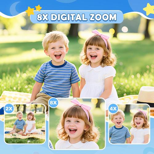 Desuccus Kids Camera Toys Christmas Birthday Gifts for Boys and Girls Kids Toys 3 4 5 6 7 8 9 Year Old HD Digital Video Camera for Toddler with 32GB SD Card (Blue)